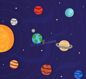 行星插画设计矢量